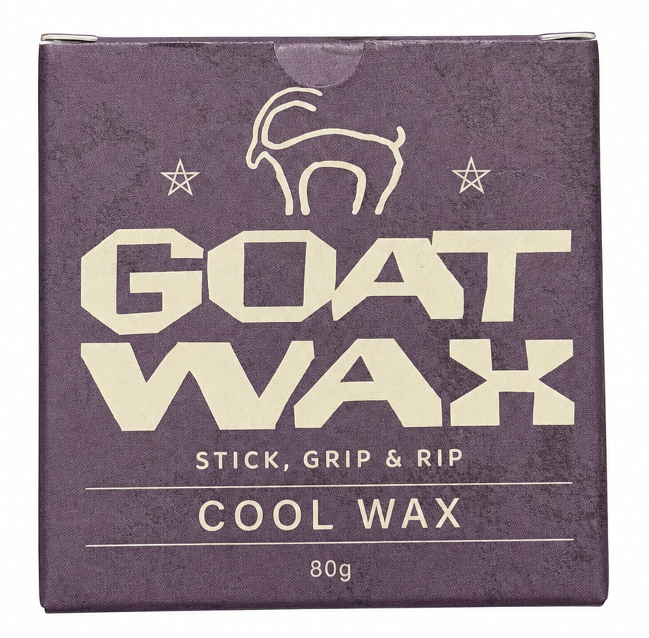 Front of GOAT WAX surf wax made in Morocco